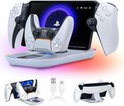 PS5 Portal Charging Station for PlayStation Portal Remote Player and PS5 Controller with Charging Cable and RGB Light, Charge Stand Holder Accessories for PlayStation Portal