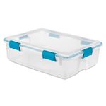 Sterilite 37 Quart Clear Plastic Home Storage Tote Bin with Secure Lids, 8 Pack