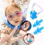 Verbier Set of 2 Combo of Swimming Ear Plugs and Nose Clip Set for Swimming Pool Accessories Swimming Kit Water Sports for Kids and Adults