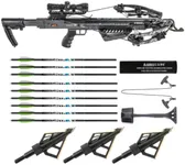 Killer Instinct Burner 415 FPS Crossbow Package (Gray Camo) Basic Bundle (3 Items)