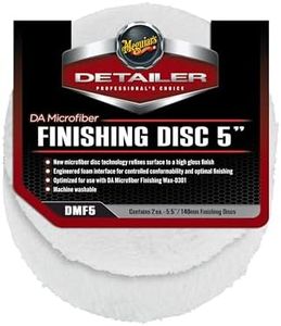 Meguiar's DA Microfibre Finishing Disc - Microfibre Buffing Pad with Microfibre Disc Technology - Microfibre Detailing Pad for Car Cutting, Buffing, Waxing and Polishing - 5.5in / 140mm - Twin Pack
