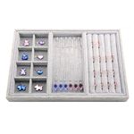 Oirlv Velvet Drawer Jewlery Organizer Tray Watch Rings Display Showcase (Multifunction,14x9.5inch)