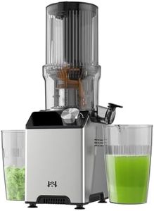 WHUTO Cold Press Juicer, Juicer Machines with 4.35'' Wide Feed Chute, Stainless Steel Masticating Juicers Easy to Clean, Ergonomic Operational Panel Design, High Juice Yield, Platinum Color Knob