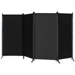 VEPRIMIN 4 Panel Room Divider, 6 Ft Tall Privacy Screens and Room Dividers, Wall Divider Panels Partition, Freestanding Folding Office Room Separator,136" Wx71 H Black