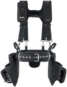 MELOTOUGH Tool Belt with Suspenders, 29 Tool Bag Rig Combo Apron Tool Pouch, Padded Suspenders & Comfort Back Support, Heavy Duty Construction Work Belt for Framer, Carpenter, Electrician,Grey