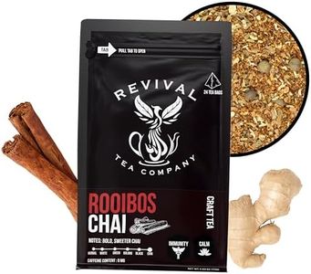 Revival Tea Company Rooibos Chai Tea - Rooibos Red Tea Blend with Fresh Spiced Chai Flavor - Caffeine Free - Loose Leaf 8 Ounces