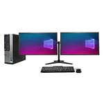 Complete set Dual 22 inch Monitors & Dell OptiPlex - Core i5-3470 - 8GB RAM - 250GB HDD - WiFi - Windows 10 64-Bit Desktop PC Computer (Renewed)