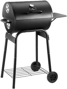 Charcoal Grills Outdoor BBQ Grill, Barrel Charcoal Grill with Side Table, with Nearly 500 Sq.In. Cooking Grid Area, Outdoor Backyard Camping Picnics, Patio and Parties, Black by DNKMOR