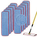 Microfiber Mop Pads for Rubbermaid Commercial 18 Inch Mop and 17 Inch Mop - 10 Pack Reusable Wet & Dry Cleaning Mop Head Replacement Refills Fit for Any Microfiber Flat Mop System 18" and 17"