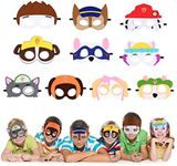 URAQT Cartoon Masks, 10Pcs Kids Dog Masks, Dress Up Cute Animals Mask for Boys & Girls, Felt Eye Mask with Elastic Rope for Masquerade Birthdays Party Halloween Christmas Cosplay