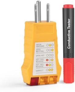 Grounding Product Test Kit with Outlet Tester and Conductivity Test Pen Continuity Tester for Grounding Sheets, Mats, Pads, Blankets, Wristband, Pillow Cases