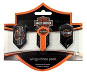 Harley-Davidson Wings Assorted Dart Slim Flights Pack - Pack of 6 - Black 642D