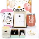 UAREHIBY Graduation Gifts for Her,2024 High School Graduation Gifts with 12 oz Wine Tumbler,Master Degree,Phd Graduation Gift for Friend,Sister,Daughter,Girls-Rose Golden