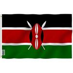 Anley Fly Breeze 3x5 Foot Kenya Flag - Vivid Color and UV Fade Resistant - Canvas Header and Double Stitched - Republic of Kenya Flags Polyester with Brass Grommets 3 X 5 Ft