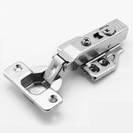 Volo European Style Mild Steel Adjustable 3D Clip-on Soft Close Concealed Cabinet Hinges,(2 pcs, 1 Set) (0*- Full Overlay, 10)