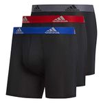 adidas Men's Performance Boxer Brief Underwear (3-Pack), Black/Collegiate Royal Black/Scarlet Black/Onix, XXL