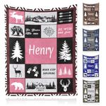 Custom Blanket Personalized Name Blanket for Baby/Kids/Youth/Adult,Customized Soft Flannel Blankets for Christmas Birthday,Personalized Blanket Gifts Boy and Girl(Forest)