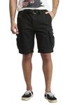 Unionbay Men's Survivor Belted Cargo Short-Reg and Big & Tall Sizes, Black, 42