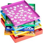 Tektalk Puzzle Sorting Trays Stackable Jigsaw Puzzle Sorters with Lid Puzzle Accessory for Puzzlers