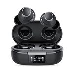 FAMOO Ear buds Wireless Earbuds, Bluetooth 5.3 Headphones 2024 Wireless Headphones in Ear, 4 ENC Noise Cancelling Mic, Bass Boost 90%, 60Hrs Playtime, Mini Earbuds with IPX8 Waterproof, USB-C