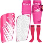 Gonex Soccer Shin Guards for Kids Adult, Youth Boys Girls Shin Guards Slip in Shin Pad Sleeves Canilleras with Long Soccer Socks for Football Games, EVA Cushion Protection Reduce Shocks