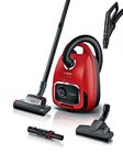 Bosch BGL6PETGB Serie 6 ProAnimal Bagged Cylinder Vacuum Cleaner with Pet Turbo Nozzle, Lightweight and Compact, Suitable for All Floor Types, 850W, Tornado Red