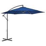 Christow Large Banana Parasol 3m Over Hanging Cantilever Umbrella UV Protective With Crank Handle (Navy Blue Polyester Canopy)