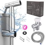 Aquadalus® Handheld Bidet Toilet Sprayer, Version 2.0 Stainless Steel Bathroom Bidet Sprayer Set, Brush Nickel Finish,Wall or Toilet Mount