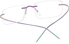 FONEX Titanium Glasses Frame,Rimless Frameless Optical Eyewear Eyeglasses for Men and Women F85634, F85707 Multicolor, 52-18-150