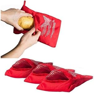 4 Pcs Reusable Red Microwave Potato Bag Potato Cooker Potato Baking Pouch Perfect Bake Potatoes Just in 4 Minutes