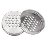 uxcell 2pcs Stainless Steel Regular Mouth Mason Jar Grater Lids Cheese Grating Lid Kitchen Cutter Lid for Vegetable Potato