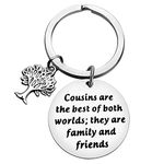 Cousin Keyring Cousin Gift for Cousins Cousin Key Ring Chain Christmas Birthday Gifts for Cousin Graduation Gifts for Cousins Family Gifts, Cousins are The Bestest of Both Worlds