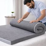 UrbanBed Cool Gel Memory Foam Mattress Topper Queen Size 78x60 | 2" Thick Bed Topper | Plush 3-Zone Design Mattress Pad | Ideal for Back & Side Sleepers | Charcoal Cover | 5 Years Warranty