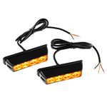 EYPINS 2 Pcs 4 LEDs Front Flasher, Flashing Light Warning Light Emergency Strobe Lamp IP65, 4W 16 Flashing Modes for 12 / 24V Truck Tractor Backhoe Loader Forklift Tow (Amber)