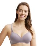 Jockey JW11 Women's Wirefree Padded Tencel Lyocell Elastane Stretch Full Coverage Multiway T-Shirt Bra_Minimal Grey_32B