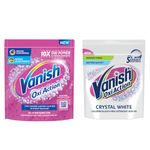 Vanish Crystal White 400 gm + 400 gm, Fabric Whitener |Detergent Add-on Powder | Stain Remover |Whites like new | Suitable with all Washing Detergent Powders and Liquids | Chlorine Bleach Free