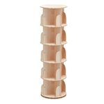 5 Tier Rotating Bookshelf, 360° Solid Wood Rotating Stackable Shelves Bookshelf Organizer for Home, Bedroom, Office- Intexca