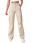 P. S. COLLECTION 6 Pocket Cream Denim Jeans for Women's and Girls (24, Cream)