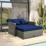 LDAILY Moccha Outdoor Daybed, Wicke