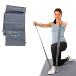 Wiselife Professional Latex Resistance Thera Band (Heavy Resistance) | 48x4 inch | 100% Natural | for Warm-Up, Stretching, Cardio, Strength Training, Home Fitness, Exercise, Gym Workout & Yoga (Grey)