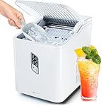 Pro Breeze® Ice Maker Machine, Large Countertop Ice Cube Maker with Ice Scoop, 15 kg Compact Self-Cleaning Ice Machine, Ice Ready in 6-9 Mins, 2 Sizes of Bullet Ice for Home/Kitchen/Office/Bar/Party