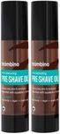 Mambino Organics Tea Tree Pre-Shave Oil (2 Pack) - Natural, Moisturizing, Soothing Shaving Oil for Sensitive Skin, Vegan, Eco-Friendly - Unisex Smooth Shave with Apricot & Jojoba Oil, 2oz