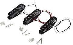 Wilkinson M Series LOW GAUSS Vintage Tone Ceramic Magnet Single Coil Pickups Set for Strat Style Guitar, Black