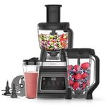 Ninja 3-in-1 Food Processor & Blender with 5 Automatic Programs: Blend, Max Blend, Chop, Mix, Puree, 1.8L Bowl, 2.1L Jug, 700ml Cup, 1200W, Dishwasher Safe Parts, Auto-iQ, Black BN800UK