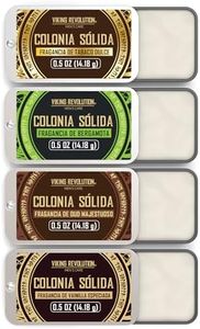 Viking Revolution - Colonia Hombre - Perfume Sólido Hombre con Vainilla Especiada, Tabaco Dulce, Majestuoso Oud, Bergamota - Regalo Hombre - Paquete de 4-4 x 14 g