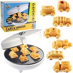 Cars & Trucks Mini Waffle Maker - Make 7 Fun Different Vehicles- Police Car Firetruck Construction Truck & More Automobile Shaped Pancakes- Electric Nonstick Iron for Kids, Easter Basket Stuffer Gift