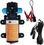 12V Fuel Transfer Pump, Moves Up to 85 Gallons Of Gas or Diesel Per Hour, with 11.5' Power Cable, Great for Vehicles, Boats, Equipment, Gasoline, Diesel, Etc.