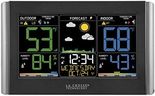 La Crosse Technology Weather Station with Customizable Alerts, Weather Forecast, Temperature, Dew Point, Humidity, Time, Heat Index, Large Display, Adjustable Brightness, Wireless, Black, C85845-INT