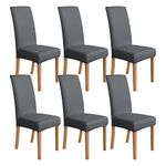 Amazon Basics Stretch Dining Chair Slipcover, Set of 6, Dark Grey