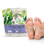 LuxaDerme Korean Foot Peeling Mask with Glycolic, Salicylic & Lactic Acids | Peeling & Exfoliating Treatment for Dead Skin & Callus Removal | Baby-Soft Feet | Vegan Korean Skincare for Men & Women | Pack of 2